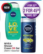 Nivea Shower Cream Or Gel Assorted-2 x 250ml