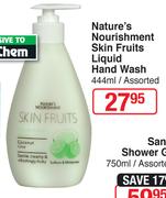 Nature's Nourishment Skin Fruits Liquid Hand Wash Assorted-444ml