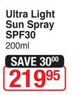 Plz Buin Ultra Light Sun Spray SPF30-200ml