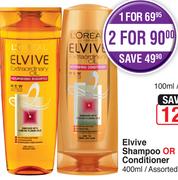 Elvive Shampoo Or Conditioner 400ml Assorted-For 2