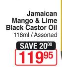 Jamaican Mango & Lime Black Castor Oil 118ml Assorted