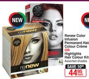 Renew Color Infusion Permanent Hair Colour Creme Or Highlights Hair Colour Kit(Assorted Shades)-Each