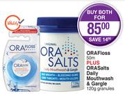 ORA Floss-50m Plus ORA Salts Daily Mouthwash & Gargle Granules 120g-For Both