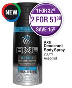 Axe Deodorant Body Spray 200ml Assorted-Each