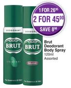 Brut Deodorant Body Spray 120ml Assorted-Each
