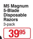 Max Shave M5 Magnum 5 Blade Disposable Razors 3 Pack