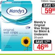 Mandy's Original Wax Strips For Bikini & Underarm 20 Pack