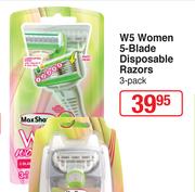 Max Shave W5 Women 5 Blade Disposable Razors 3 Pack