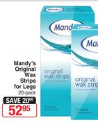 Mandy's Original Wax Strips For Legs 20 Pack