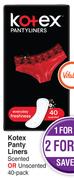 Kotex Panty Liners Scented Or Unscented 40 Pack-For 2 Packs