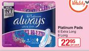 Always Platinum Pads 6 Extra Long, 8 Long-Per Pack