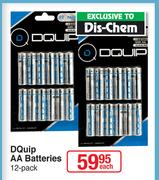 Dquip AA Batteries 12 Pack-Each