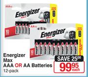 Energizer Max AAA Or AA Batteries 12 Pack-Each
