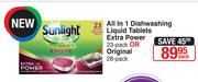 Sunlight All In 1 Dishwashing Liquid Tablets Extra Power 23 Pack Or Original 28 Pack-Each