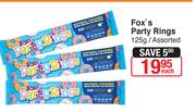 Fox's Party Rings 125g Assorted-Each