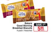 Bakers Good Morning Breakfast Biscuits 4 Pack Assorted-Each