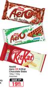 Nestle Aero Or Kitkat Chocolate Slabs 185g/150g Assorted-Each