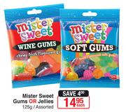 Mister Sweet Gums Or Jellies 125g Assorted-Each