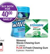 Stimorol Waves Chewing Gum 21 Pieces Plus X-Fresh Chewing Gum 8 Pieces Assorted-For Both