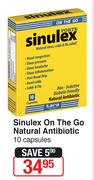 Sinulex On The Go Natural Antibiotic 10 Capsules