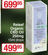 Releaf Organic 250mg CBD Oil-15ml Drops