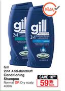 Gill 2 In 1 Anti-dandruff Conditioning Shampoo Normal Or Dry Sclap-400ml Each