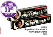 Inecto SuperBlack Permanent Hair Colour Creme-2x28ml