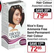 Clairol Nice n Easy Ammonia Free Semi Permanent Hair Colour Assorted Colours