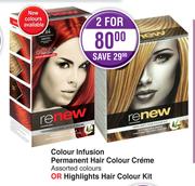 Renew Colour Infusion Permanent Hair Colour Or Highlights Hair Colour Kit-For 2