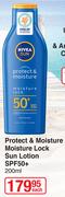 Nivea Protect & Moisture Moisture Lock Sun Lotion SPF50+-200ml Each