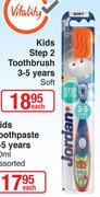 Jordan Kids Step 2 Toothbrush 3-5 Years Soft-Each