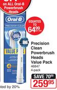 Oral-B Precision Clean Powerbrush Heads Value Pack 4 Pack