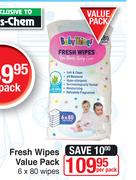 Baby Things Fresh Wipes Value Pack 6 x 80 Wipes-Per Pack