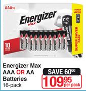 Energizer Max AAA Or AA Batteries-16's Per Pack
