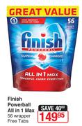 Finish Powerball All In 1 Max-56 Wrapper Free Tabs