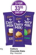 Cadbury Chocolate Slabs Assorted-3 x 80g