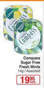 Compass Sugar Free Fresh Mints Assorted-14g Each