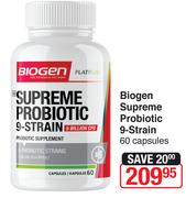 Biogen Supreme Probiotic 9 Strain 60 Capsules