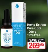 Hemp Extract Pure CBD 100 mg Drops-10ml