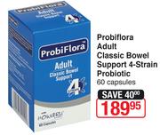 Probiflora Adult Classic Bowel Support 4 Strain Probiotic 60 Capsules
