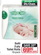 Softi 2 Ply Toilet Rolls-18 Per Pack