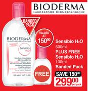 Bioderma Sensibio H2O 500ml Plus Free Sensibio H2O 100ml Banded Pack -Per Pack