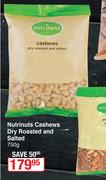 Nutrinuts Cashews Dry Roasted & Salted-750g