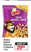 Simba Salted Peanuts & Raisins-450g