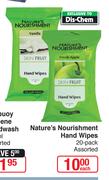 Nature's Nourishment Hand Wipes Assorted-20 Pack Each
