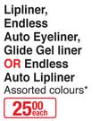 L.A.Girls Lipliner, Endless Auto Eyeliner, Glide Gel Liner Or Endless Auto Lipliner-Each