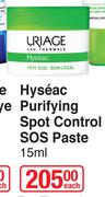 Uriage Hyseac Purifying Spot Control SOS Paste-15ml Each