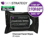 Skin Strategy Charcoal Facial Wipes-20 Wipes Each