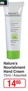 Nature's Nourishment Hand Cream Assorted-75ml