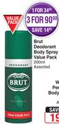 Brut Deodorant Body Spray Value Pack-3X200ml 